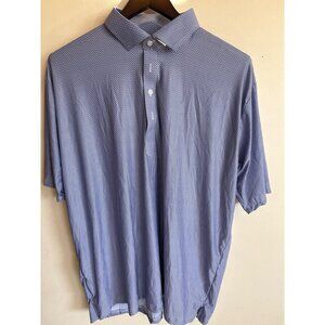 Collars & Co Featherweight Relaxed 2XL Dress Collar Polo Shirt Blue Diamond Patt